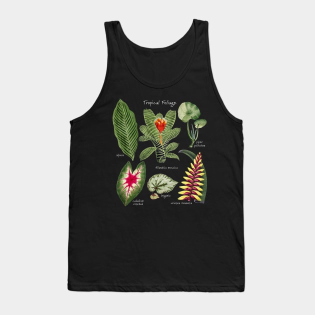 Tropical Plants Foliage Flowers Tank Top by Pine Hill Goods